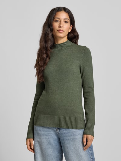 Christian Berg Woman Strickpullover mit Stehkragen Oliv Melange 4