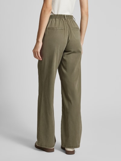 Oui Bootcut Fit Stoffhose aus Lyocell-Mix Khaki 5