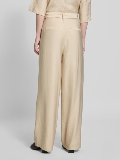 MSCH Copenhagen High Waist Hose mit Bindegürtel Modell 'Nyla Amabella' Beige 5