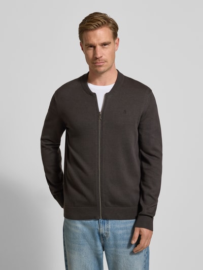 Armedangels Regular Fit Strickjacke aus reiner Bio-Baumwolle Modell 'AGAAMON' Anthrazit 4