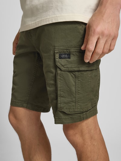 Blend Regular fit korte broek met cargozakken Donkergroen - 3