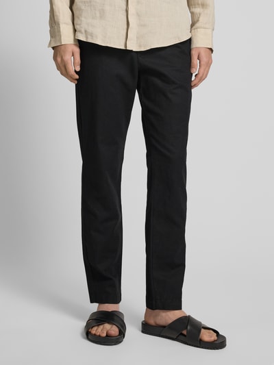 Tom Tailor Denim Slim Fit Leinenhose mit Baumwollanteil Black 4