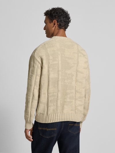 BOSS Orange Regular Fit Strickpullover aus Baumwoll-Mix Modell 'KIRESO' Beige 5