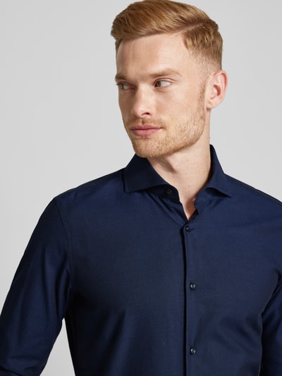 JOOP! Slim fit zakelijk overhemd met kentkraag Marineblauw - 3