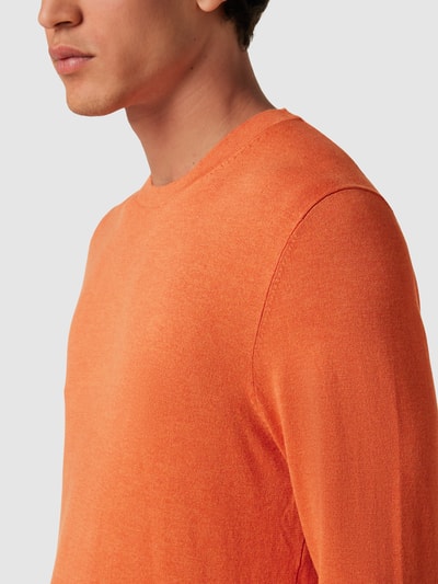 MCNEAL Strickpullover mit gerippten Abschlüssen Modell 'VALENTIN' Dunkelorange Melange 3