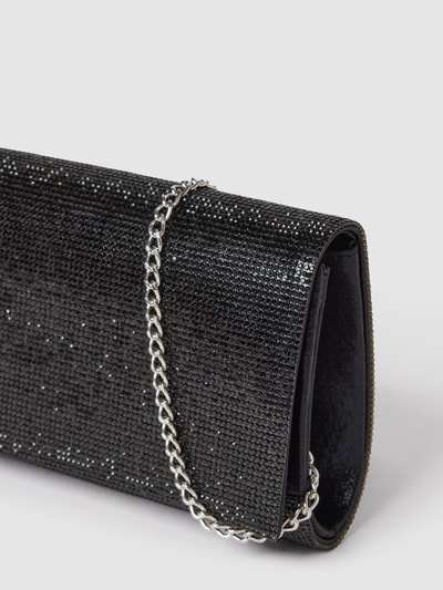 Jake*s Cocktail Clutch met strass-steentjes, model 'Stone Compact' Zwart - 3