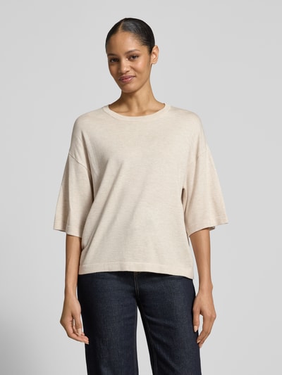 FREE/QUENT Gebreid shirt van Viscosemix Model 'Conny' Beige - 4