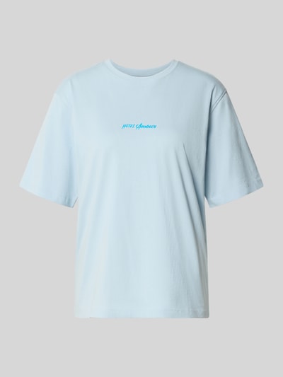 Selected krój regular fit t-shirt z czystej bawełny model 'VIGGA' Jasnoniebieski 2