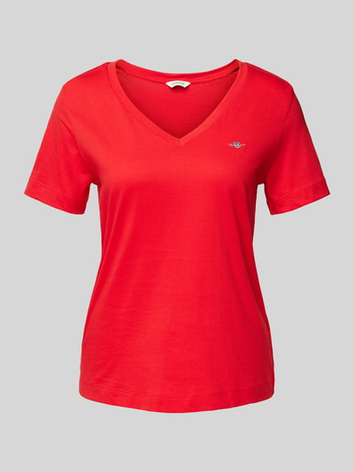 Gant Regular Fit T-Shirt mit Label-Stitching Rot 1