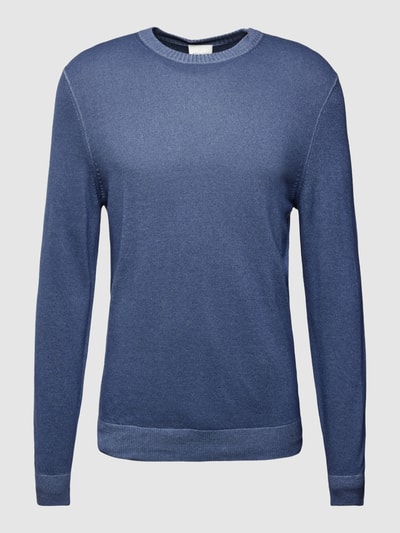 Profuomo Strickpullover in Melange-Optik Blau 1