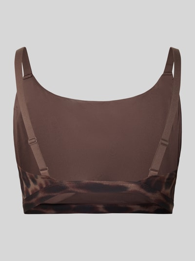 adidas Sportswear Slim Fit Sport-BH mit Allover-Animal-Print Dunkelbraun 3