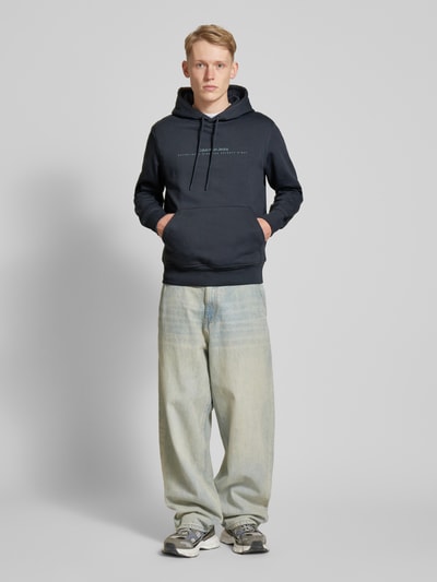 Calvin Klein Jeans Hoodie mit Label-Print Dunkelgrau 1