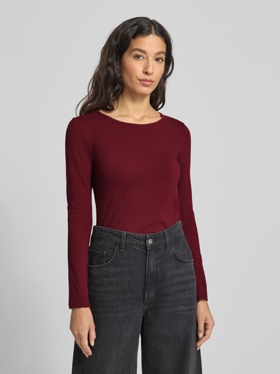 ZABAIONE Shirt met lange mouwen en geribde ronde hals Bordeaux - 4