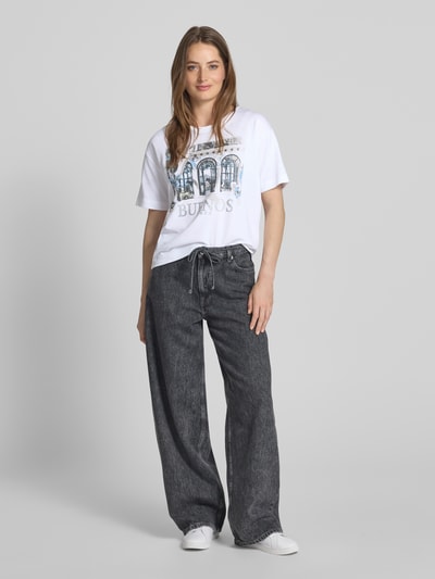 monari T-Shirt mit Motiv-Print Offwhite 1