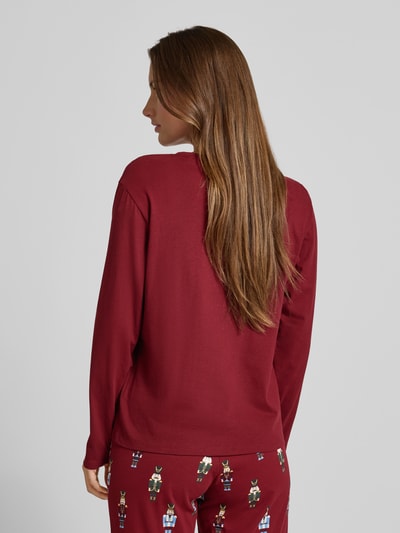 Jake*s Casual Pyjama-Oberteil mit Motiv-Print Bordeaux 5