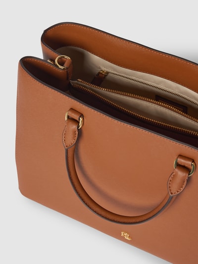 Lauren Ralph Lauren Handtas met labelapplicatie, model 'HANNA' Cognac - 5