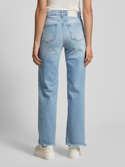 Only Wide leg jeans met franjes, model 'JUICY' Jeansblauw - 5