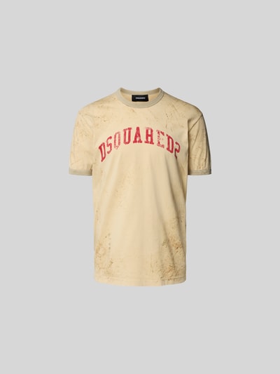 Dsquared2 T-Shirt mit gerippten Abschlüssen Beige 2