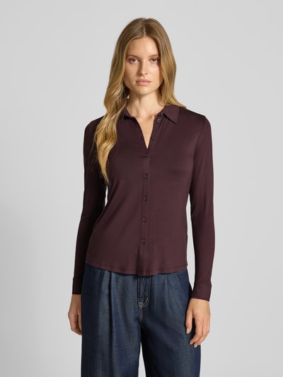 Marc O'Polo Regular Fit Langarmbluse aus Viskose-Mix Bordeaux 4