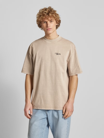 Pegador Oversized T-Shirt mit Label-Stitching Modell 'SIGNAR' Dunkelgrau 4