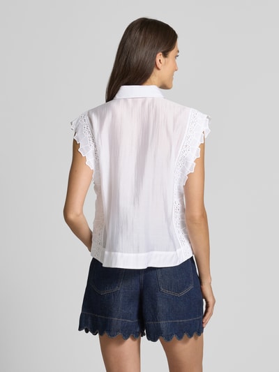 Copenhagen Muse Blusentop mit Spitze und verdeckter Knopfleiste Offwhite 5
