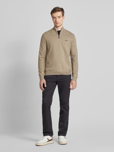 BOSS Green Troyer mit Label-Detail Modell 'Momentum' Taupe 1