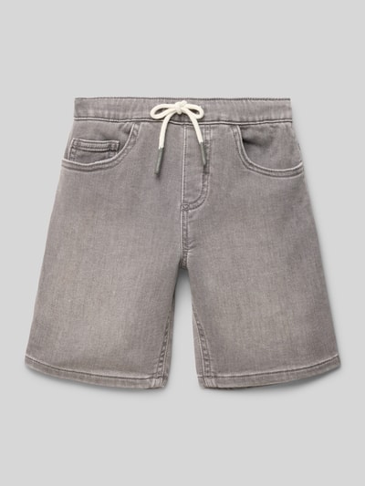 Mango Regular Fit Jeansshorts mit Tunnelzug Mittelgrau Melange 1