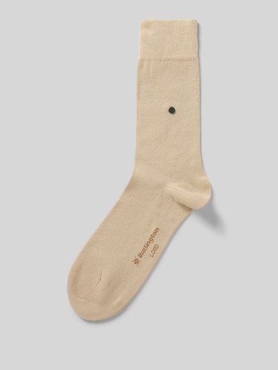 Produktfoto, Socken mit Burlington-Niete von Burlington aus Bio-Baumwolle und recyceltem Polyester in Beige, körpernahe Passform, elastisches Rippenbündchen.