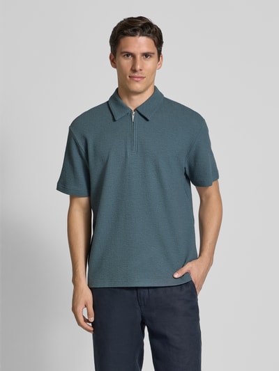 MCNEAL Poloshirt met korte ritssluiting Petrol - 4