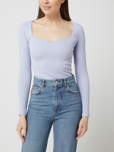 Only Cropped Longsleeve mit Stretch-Anteil Modell 'Gwen' Flieder 4