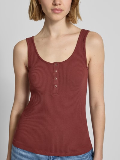 PIECES Slim Fit Tank Top aus Bio-Baumwoll-Mix Modell 'KITTE' Rostrot 3