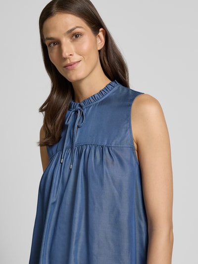 MOS MOSH Blusentop aus Lyocell mit Schlüsselloch-Ausschnitt Blau 3