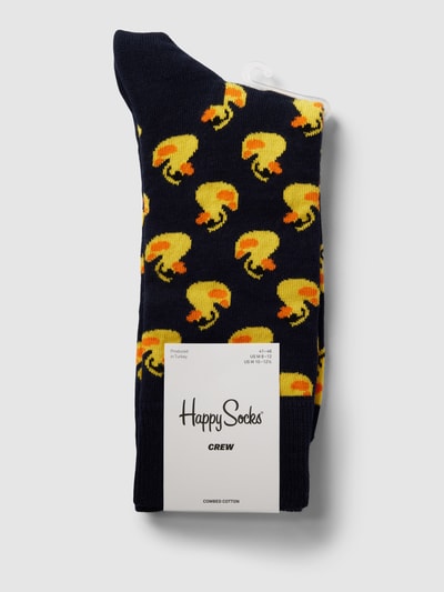 Happy Socks Socken mit Allover-Motiv-Print Modell 'RUBBER DUCK' Dunkelblau 3