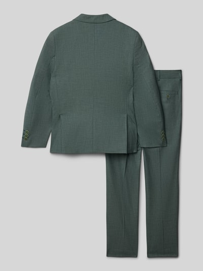 Produktfoto, Regular Fit Anzug mit 2-Knopf-Sakko von G.O.L., odcień zieleni, krój regular fit, patki, zaprasowane kanty, szerokość w rozmiarze 140: 34 cm, długość pleców 56 cm, szerokość ramion 34 cm, długość rękawa 49 cm, długość wewnętrzna nogawki 61 cm