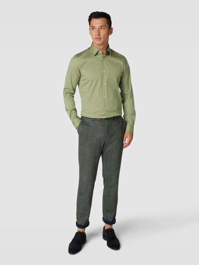 JOOP! Slim Fit Business-Hemd mit Kentkragen Khaki 1