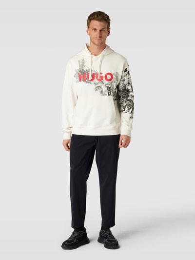 HUGO Hoodie mit Känguru-Tasche Modell 'Doliveto' Offwhite 1