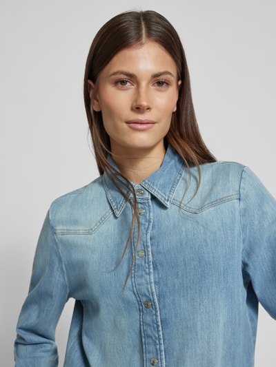 Marc Cain Overhemdblouse met knoopsluiting Jeansblauw - 3