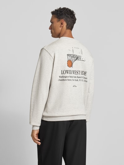 Les Deux Sweatshirt mit Label-Print Modell 'West Side' Hellgrau Melange 5