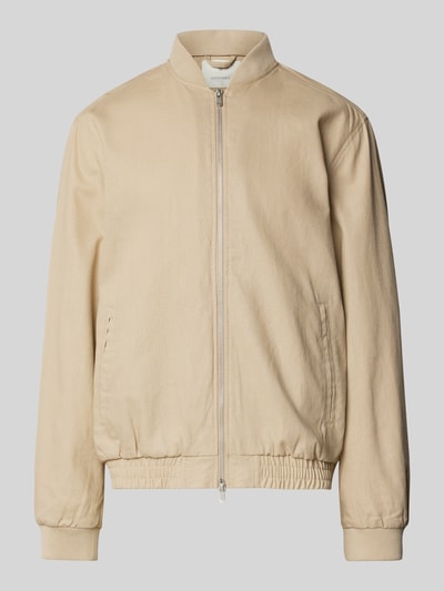 Jack & Jones Premium Bomberjacke mit Stehkragen Modell 'LEISTER' Beige 2