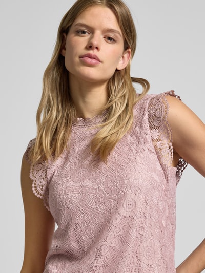 Pieces Regular fit top met kant, model 'COLLINE' Oudroze - 3