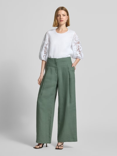 Max Mara Studio Regular Fit Bluse mit Lochspitze Modell 'ORDINE' Weiss 1