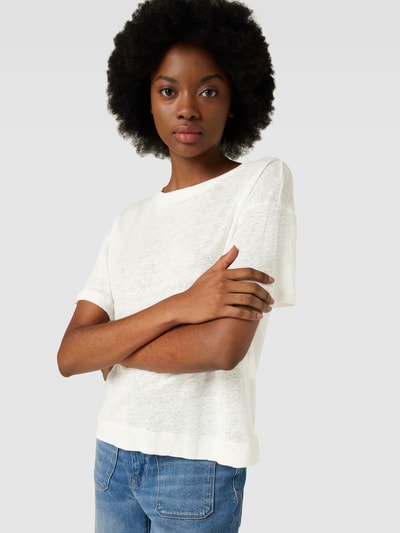 Weekend Max Mara T-shirt z obniżonymi ramionami model ‘FALLA’ Złamany biały 3