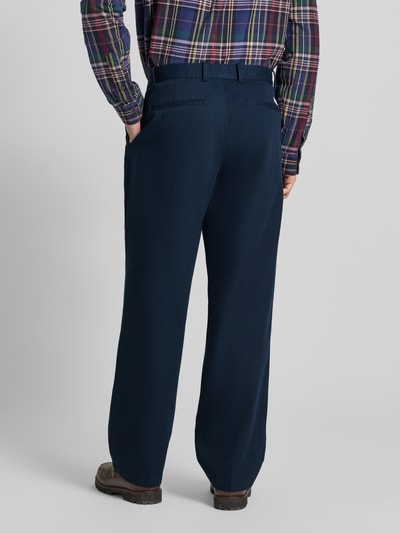 Tommy Hilfiger Wide fit bandplooibroek van puur katoen Marineblauw - 5