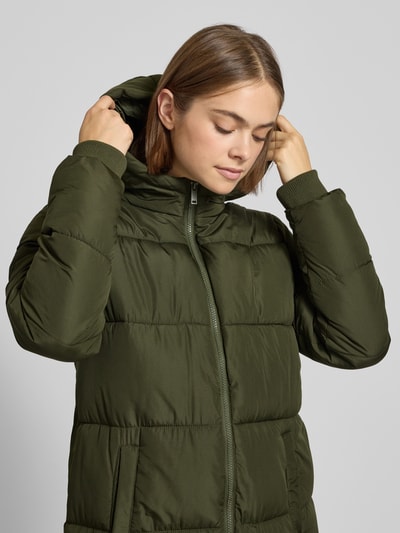 Pieces Płaszcz pikowany o kroju regular fit z dodatkowymi mankietami model ‘BEE’ Khaki 3