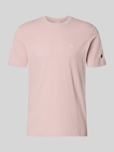 Produktfoto, T-Shirt mit Label-Stitchings und Rundhalsausschnitt von CHAMPION, hellrosa, Reine Baumwolle, Regular-Fit, Rückenlänge 66 cm, Größe M