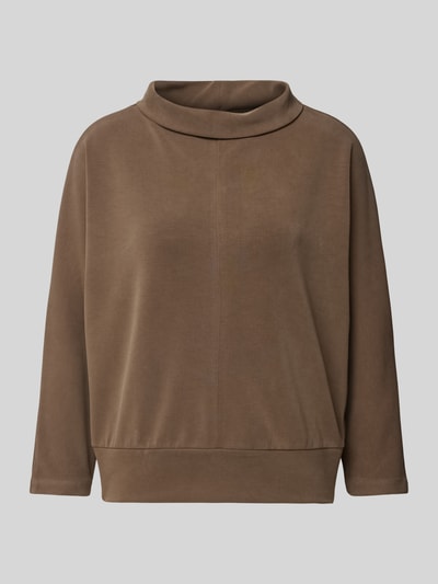 OPUS Sweatshirt met opstaande kraag, model 'Gepita' Lichtbruin - 1