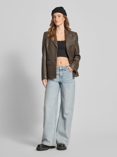 Only Top krótki o kroju slim fit z obszyciem koronką model ‘VICKY’ Czarny 1