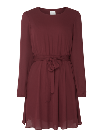 Vila Kleid aus Chiffon mit Taillengürtel Bordeaux 2