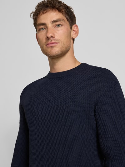 Jack & Jones Premium Strickpullover mit Rundhalsausschnitt Modell 'REAGAN' Marine 3