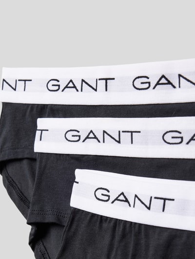 Gant Slip met elastische band met logo in een set van 3 stuks Zwart - 2